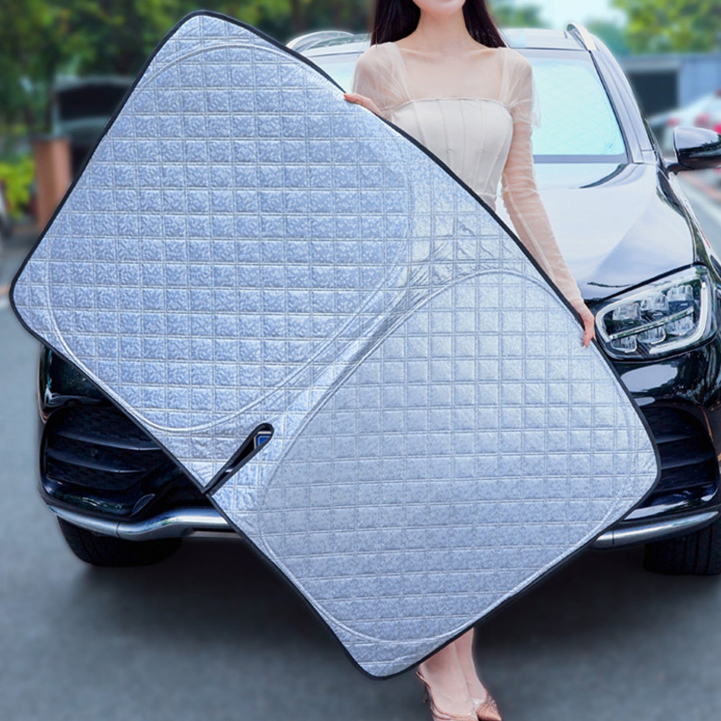 {{ 6 Layer WindScreen Sun Shade Suitable for Tesla Model Y 2020-2024 UV Protection }} - Buy Car Parts Online at {{ Kaka Auto Parts }}.