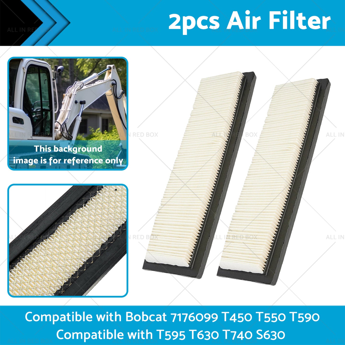 {{ 2X Air Filter SuitableFor Bobcat 7176099 T450 T550 T590 T595 T630 T740 S630 S650 }} - Buy Car Parts Online at {{ Kaka Auto Parts }}.
