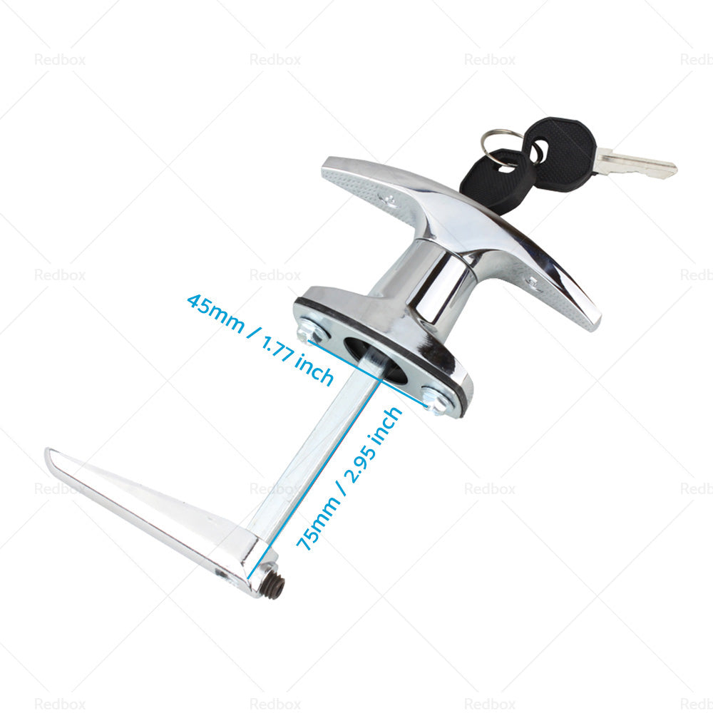 {{ 2 Set Chrome Rear Fixing T Handle Lock W or  Key For Trailer Caravan Canopy Toolbox }} - Buy Car Parts Online at {{ Kaka Auto Parts }}.