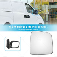 {{ Front Right Driver Side Mirror Glass Fits For Hyundai iMax iLoad TQ 2008-Onward }} - Buy Car Parts Online at {{ Kaka Auto Parts }}.