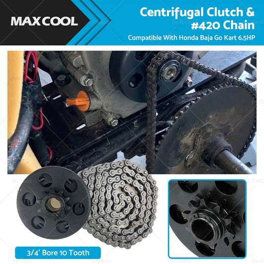 {{ Centrifugal Clutch 3 or 4 inch  Bore 10 Tooth W or   420 Chain Suitable For Go Kart 6. 5HP }} - Buy Car Parts Online at {{ Kaka Auto Parts }}.