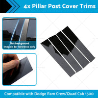 {{ 4x Black Pillar Post Cover Trims Suitablefor Dodge Ram Crew or Quad Cab 1500 09-18 }} - Buy Car Parts Online at {{ Kaka Auto Parts }}.