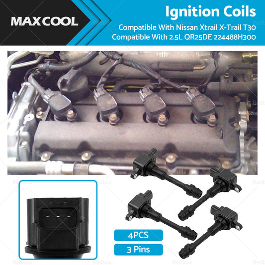 {{ 4PCS Ignition Coils Suitable For Nissan X-Trail 01-07 T30 2. 5L QR25DE 224488H300 }} - Buy Car Parts Online at {{ Kaka Auto Parts }}.