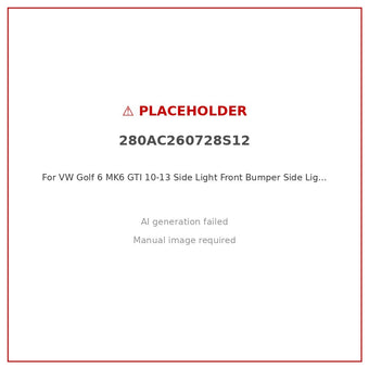 compare product Side Light Front Bumper Turn Signal Suitable for VW Golf 6 MK6 GTI 10-13 White