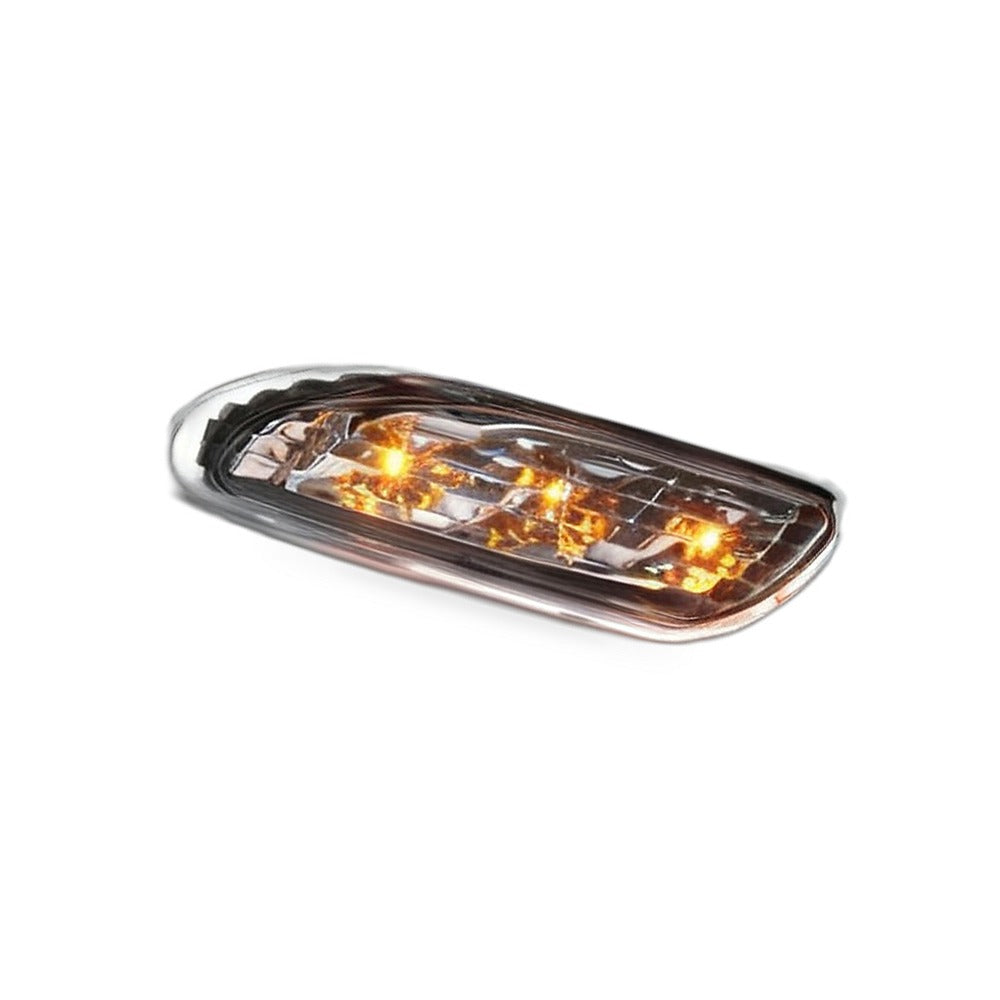 LED Side Marker Turn Signal Front Bumper Light for 01-07 Mercedes W203 [Black Pair] - BD1