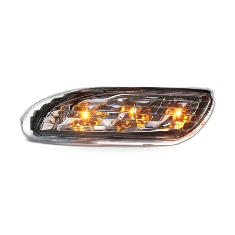 LED Side Marker Turn Signal Front Bumper Light for 01-07 Mercedes W203 [Black Pair] - ZT2