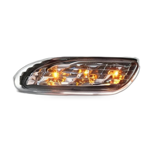 LED Side Marker Turn Signal Front Bumper Light for 01-07 Mercedes W203 [Black Pair] - ZT2