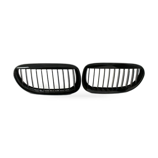 Gloss Black M-Style Front Grille Suitable for BMW 6 Series E63 2003-2010 - ZT2