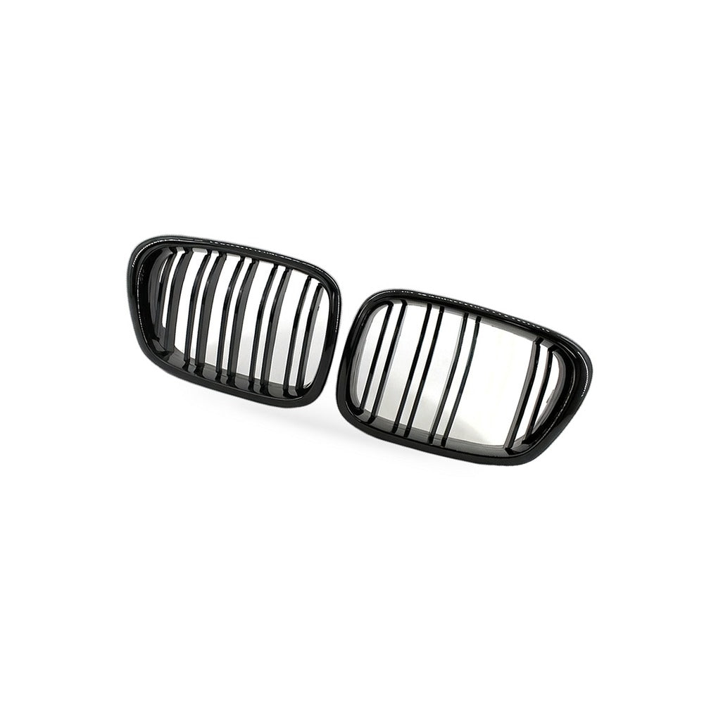 Gloss Black Double Line Grille Red Yellow Mesh Suitable for BMW E39 99-04 - BD1