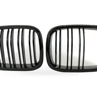 Gloss Black Double Line Grille Red Yellow Mesh Suitable for BMW E39 99-04 - XQ1