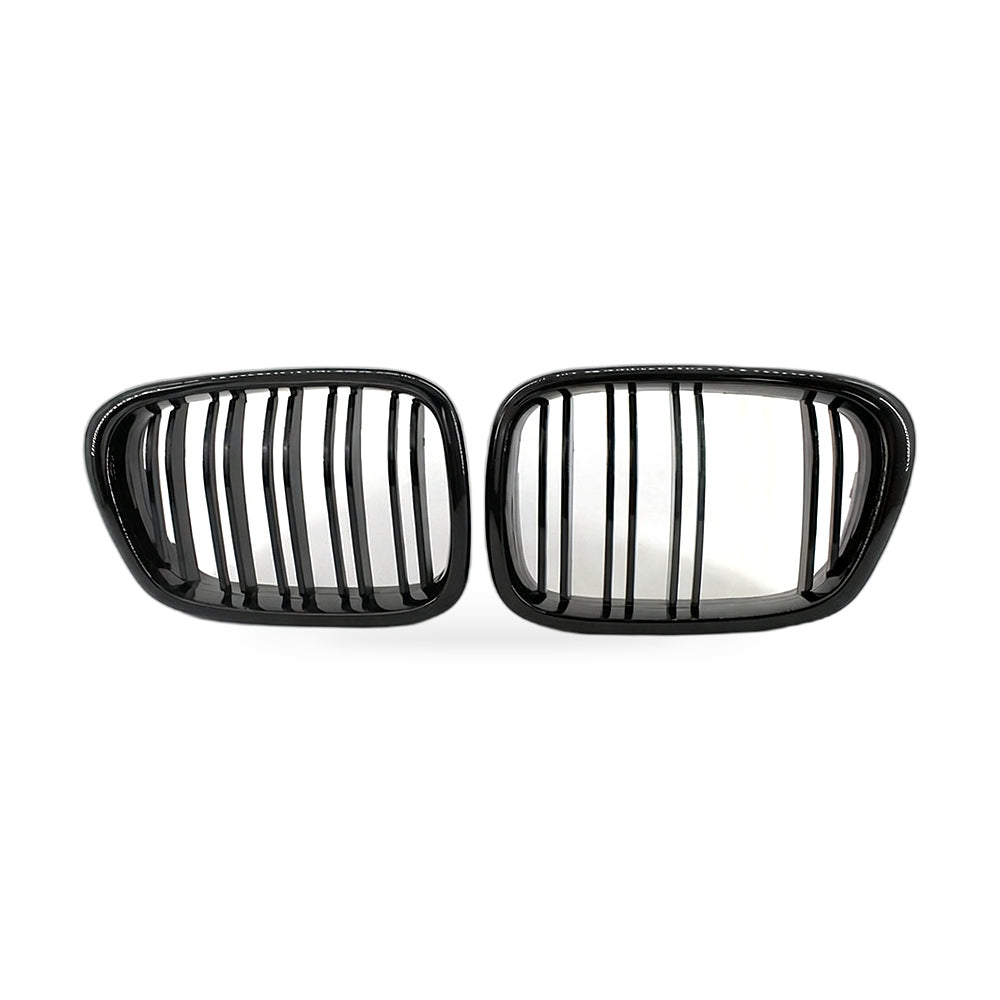 Gloss Black Double Line Grille Red Yellow Mesh Suitable for BMW E39 99-04 - ZT2