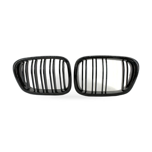Gloss Black Double Line Grille Red Yellow Mesh Suitable for BMW E39 99-04 - ZT2