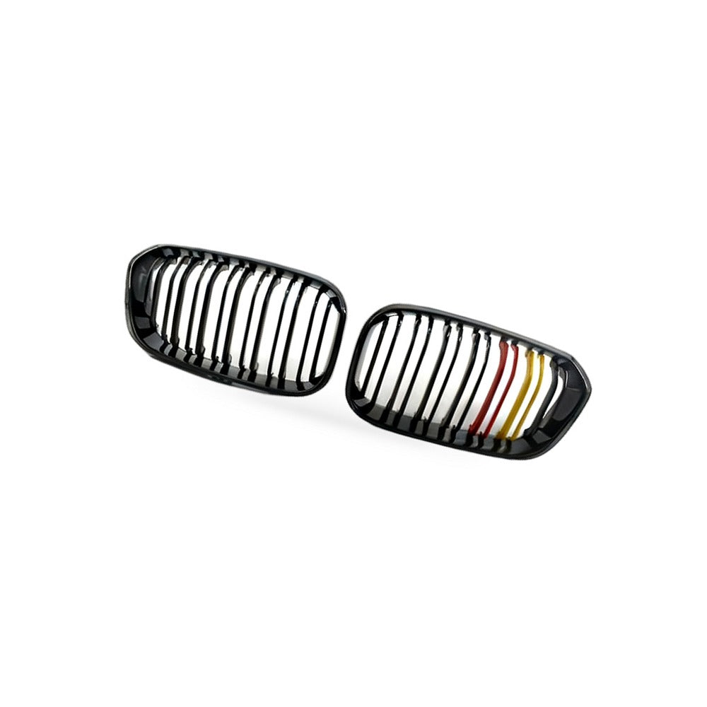 Gloss Black Dual Line Red Yellow Grille Suitable for BMW 1 F20 F21 LCI 15-17 - BD1