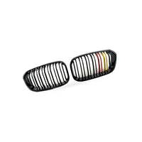 Gloss Black Dual Line Red Yellow Grille Suitable for BMW 1 F20 F21 LCI 15-17 - BD2