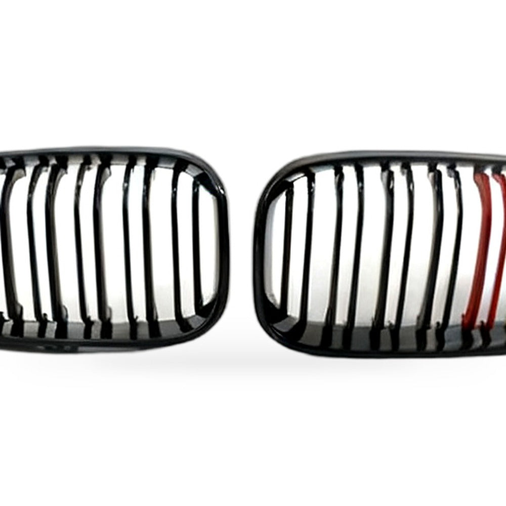Gloss Black Dual Line Red Yellow Grille Suitable for BMW 1 F20 F21 LCI 15-17 - XQ1