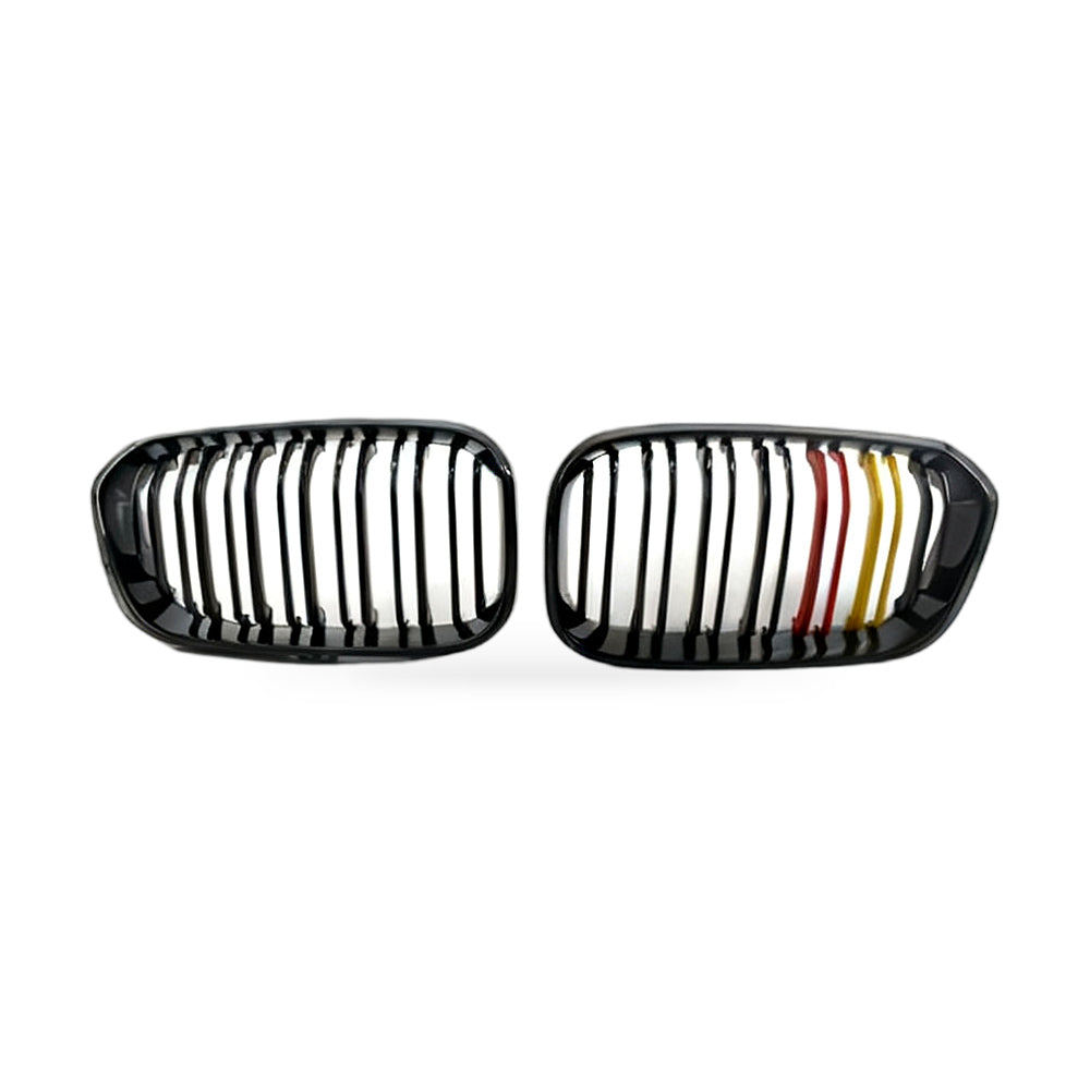 Gloss Black Dual Line Red Yellow Grille Suitable for BMW 1 F20 F21 LCI 15-17 - ZT2