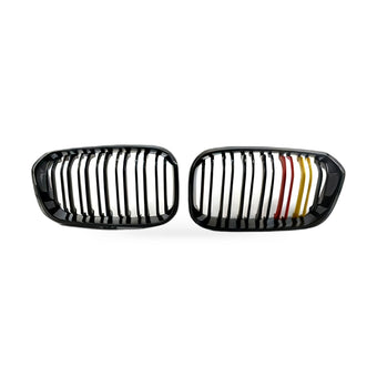 compare product Gloss Black Dual Line Red Yellow Grille Suitable for BMW 1 F20 F21 LCI 15-17