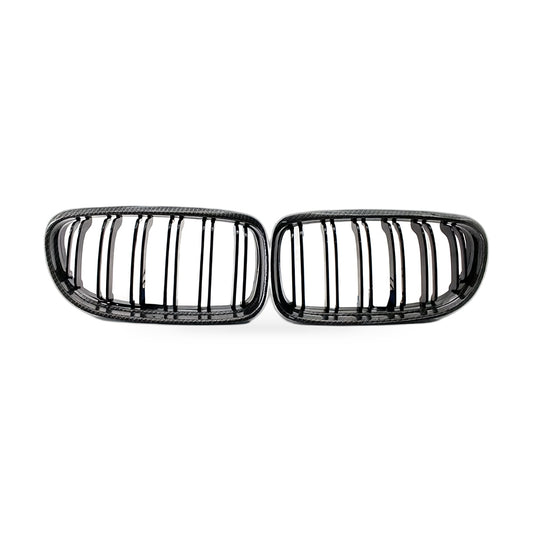 Carbon Gloss Black Double Line Grille Suitable for BMW 3 E90 E91 09-12 - ZT2