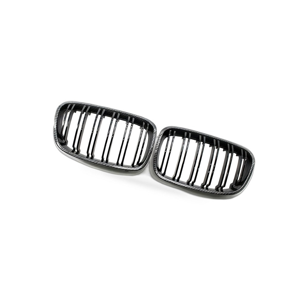 Carbon Texture Double Line Grille Suitable for BMW 1 Series F20 2011-2014 - BD1