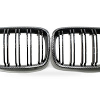 Carbon Texture Double Line Grille Suitable for BMW 1 Series F20 2011-2014 - XQ1