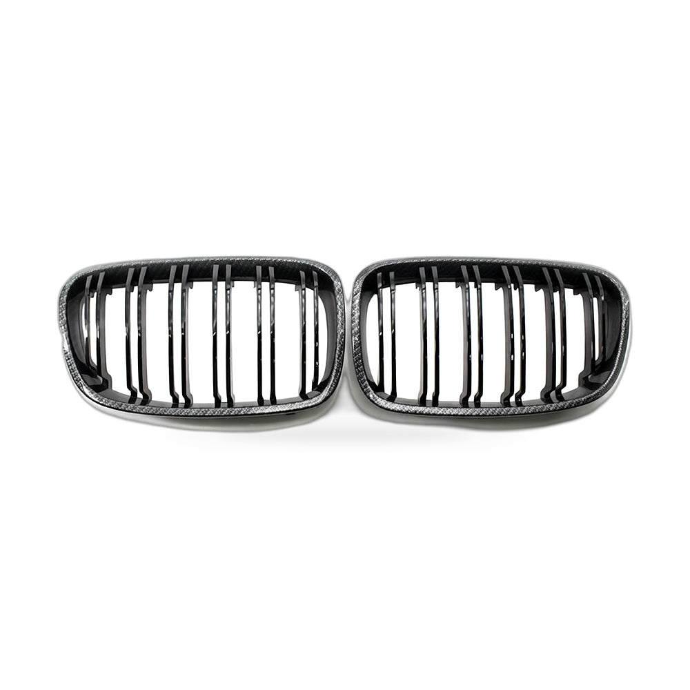 Carbon Texture Double Line Grille Suitable for BMW 1 Series F20 2011-2014 - ZT2