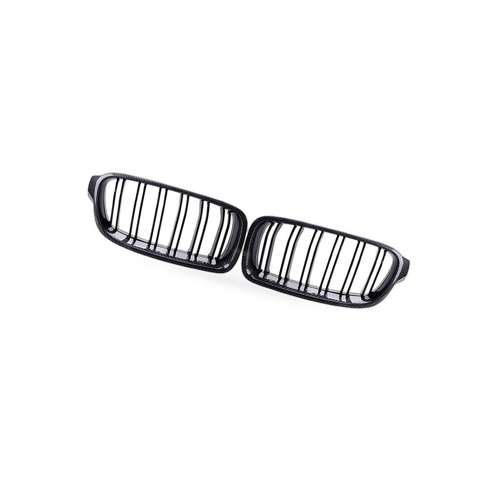 Half Carbon Gloss Black Dual Line Grille Suitable for BMW 3 Series F30 F35 13-19 - BD1