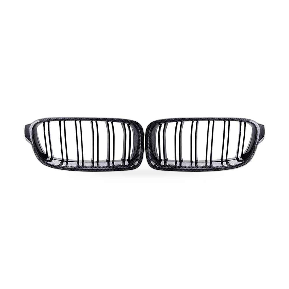 Half Carbon Gloss Black Dual Line Grille Suitable for BMW 3 Series F30 F35 13-19 - ZT2