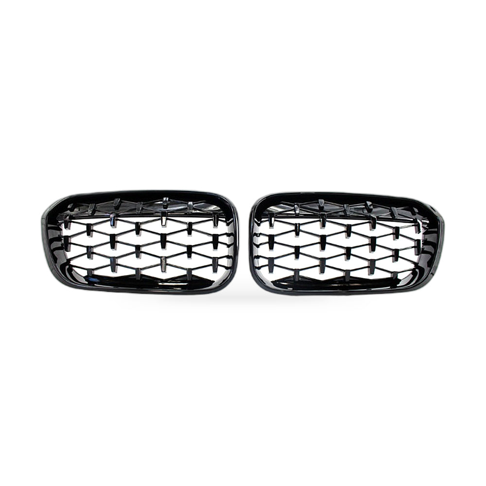 BMW 1 Series F20 F21 15-17 Meteor Gloss Black Plated Grille [Meteor Gloss Black] - ZT2