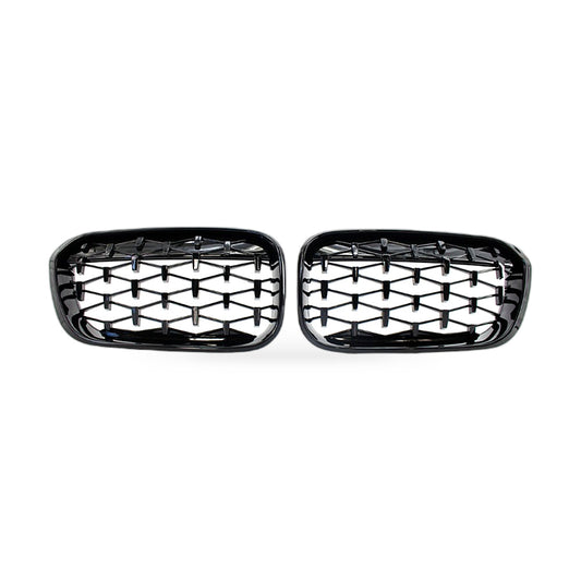 BMW 1 Series F20 F21 15-17 Meteor Gloss Black Plated Grille [Meteor Gloss Black] - ZT2