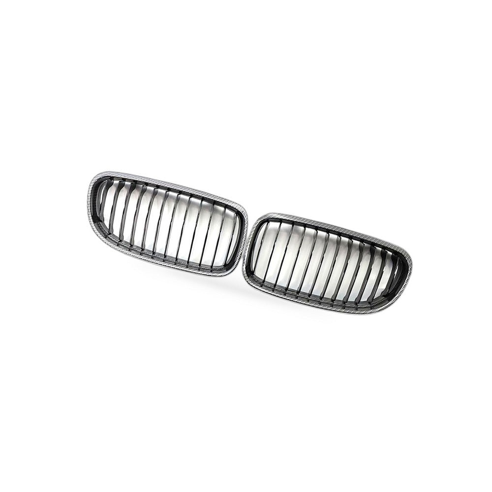 BMW 3 Series E90 E91 09-12 Carbon Texture Gloss Black Front Bumper Grille - BD1