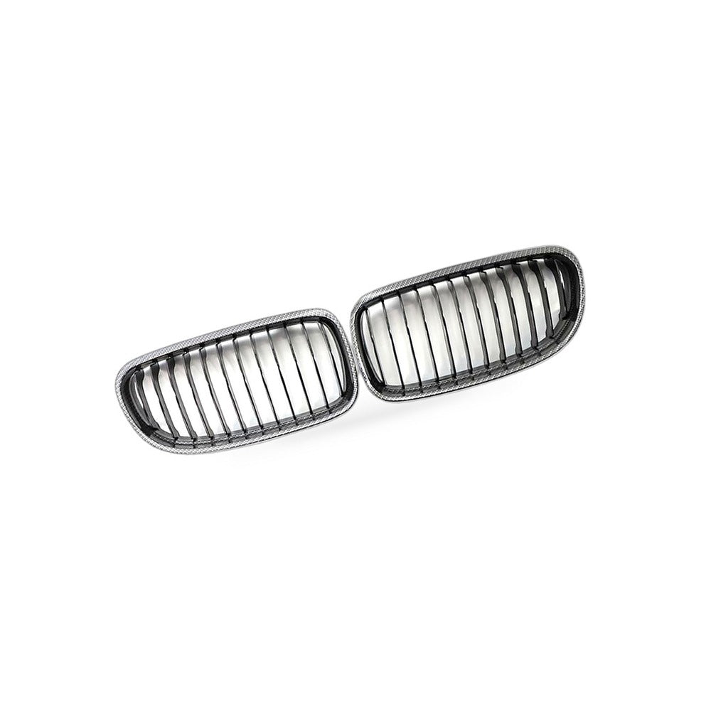 BMW 3 Series E90 E91 09-12 Carbon Texture Gloss Black Front Bumper Grille - BD2