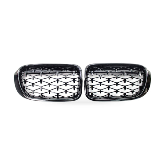 BMW X3 X4 F25 F26 14-16 Meteor Diamond Grille Mesh [Meteor Gloss Black] - ZT2