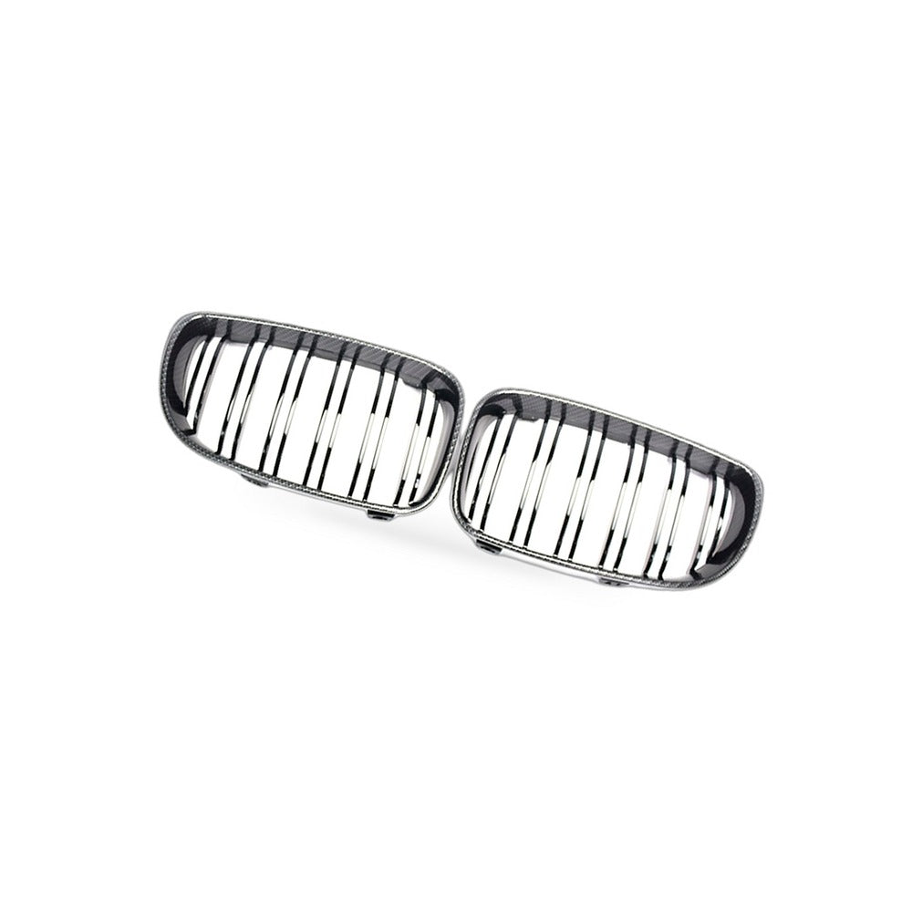 1 Series BMW E81 E87 08-11 Carbon Fiber Dual Line Front Grille Mesh - BD1