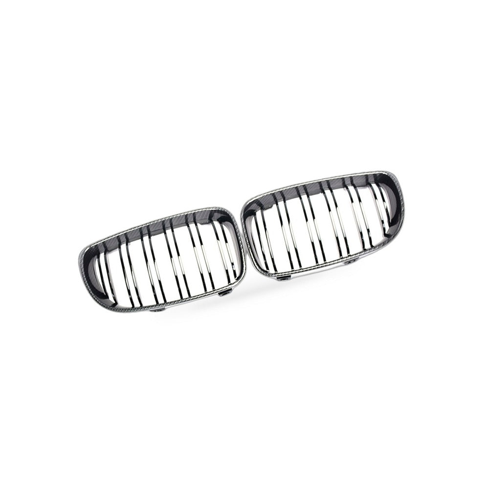 1 Series BMW E81 E87 08-11 Carbon Fiber Dual Line Front Grille Mesh - BD2