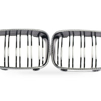 1 Series BMW E81 E87 08-11 Carbon Fiber Dual Line Front Grille Mesh - XQ1