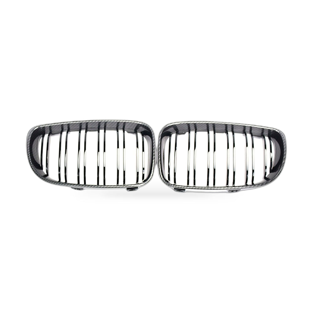 1 Series BMW E81 E87 08-11 Carbon Fiber Dual Line Front Grille Mesh - ZT2