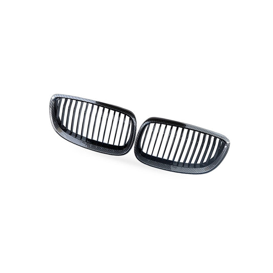 BMW 3 Series E92 M3 06-09 Carbon Fiber Single Line Double Bar Grille Front Face