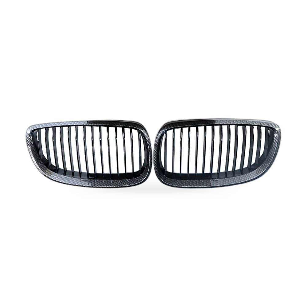 BMW 3 Series E92 M3 06-09 Carbon Fiber Single Line Double Bar Grille Front Face - ZT2
