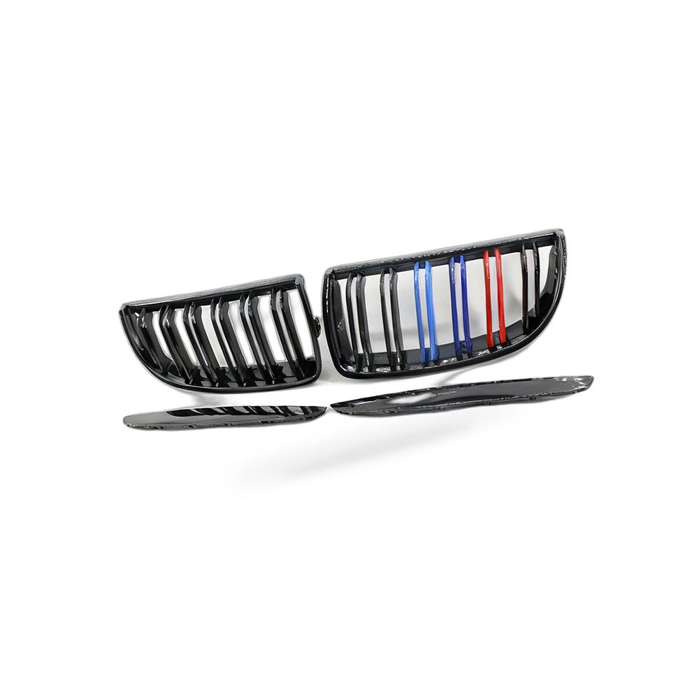 Gloss Black Dual Line Grille Suitable for BMW 3 Series E90 E91 06-08 - BD2