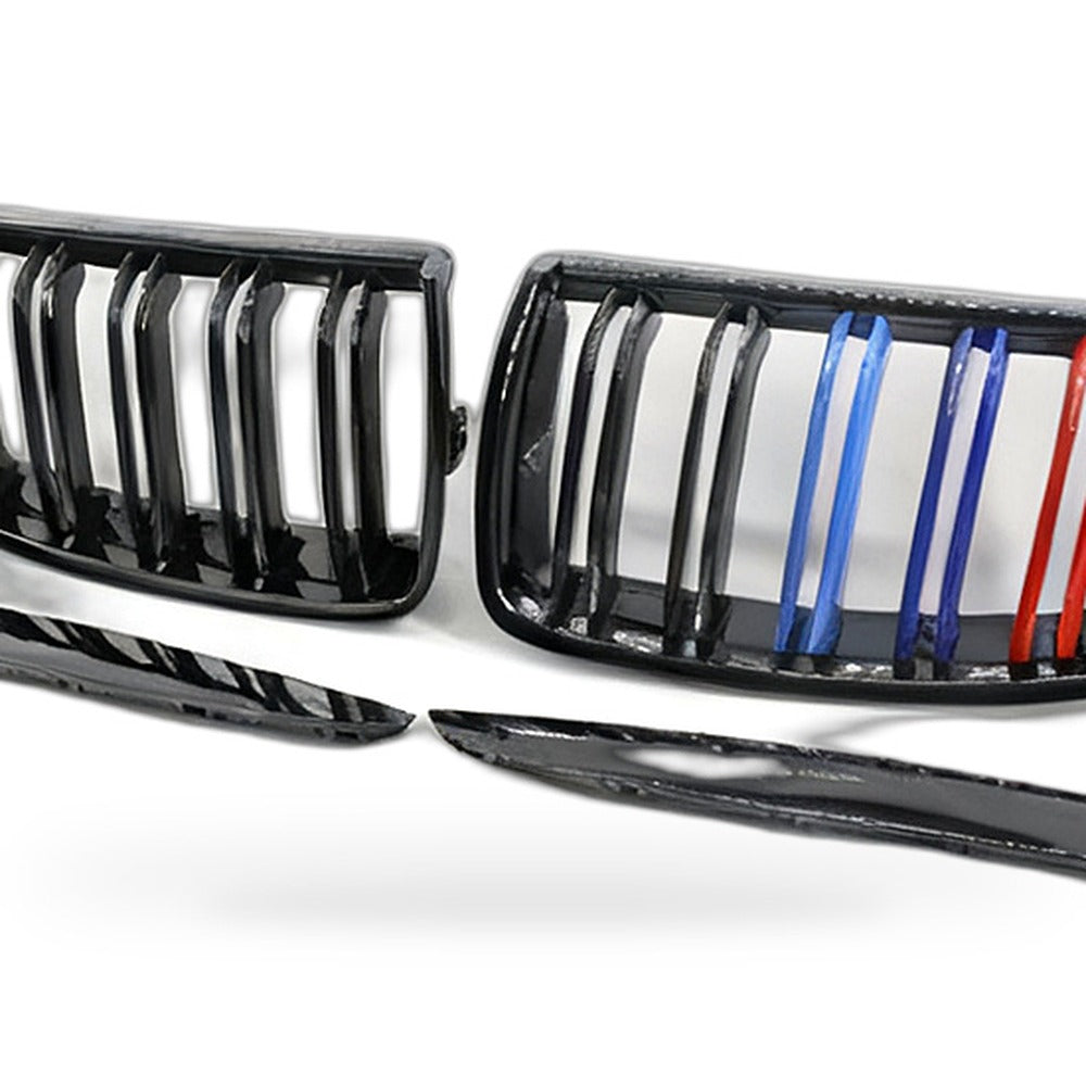 Gloss Black Dual Line Grille Suitable for BMW 3 Series E90 E91 06-08 - XQ1
