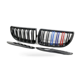 compare product Gloss Black Dual Line Grille Suitable for BMW 3 Series E90 E91 06-08