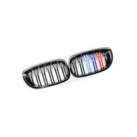 Gloss Black Dual Line Tri-Color M Style Grille Suitable for BMW 3 Series E46 - BD2