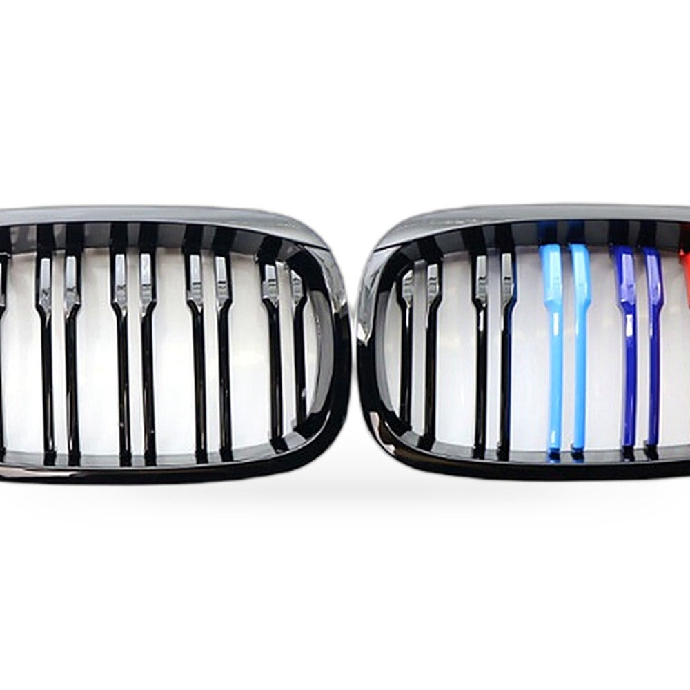 Gloss Black Dual Line Tri-Color M Style Grille Suitable for BMW 3 Series E46 - XQ1