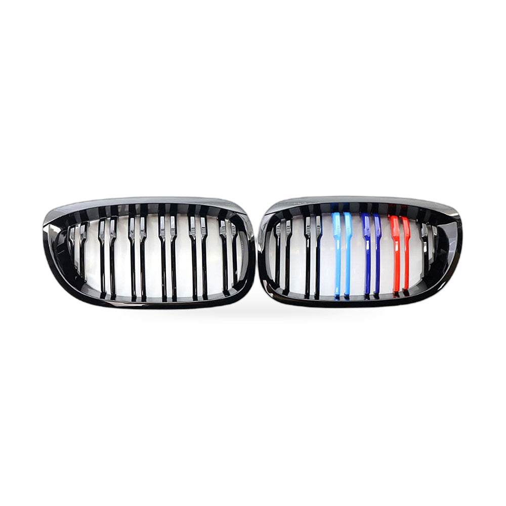 Gloss Black Dual Line Tri-Color M Style Grille Suitable for BMW 3 Series E46 - ZT2