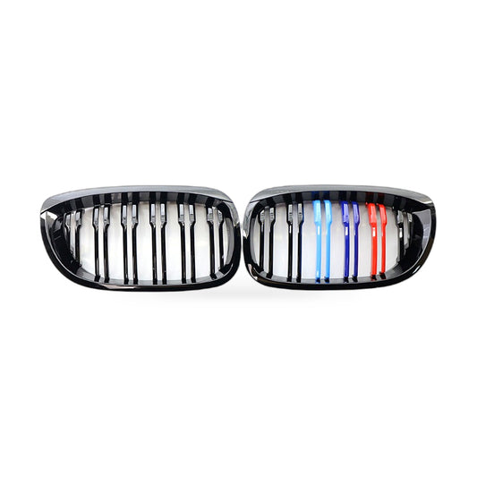 Gloss Black Dual Line Tri-Color M Style Grille Suitable for BMW 3 Series E46 - ZT2