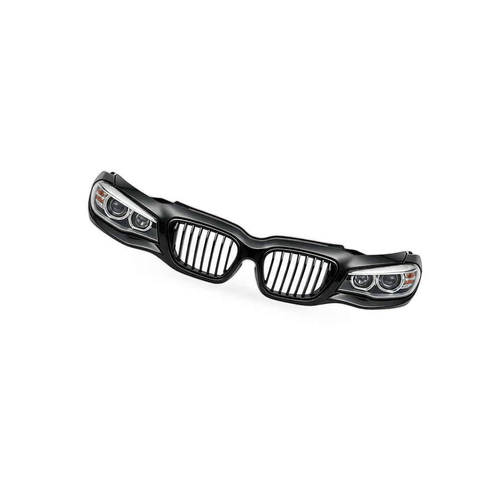 BMW 1 Series F20 Chrome Double Line Gloss Black Grille Suitable for 11-14 - BD3