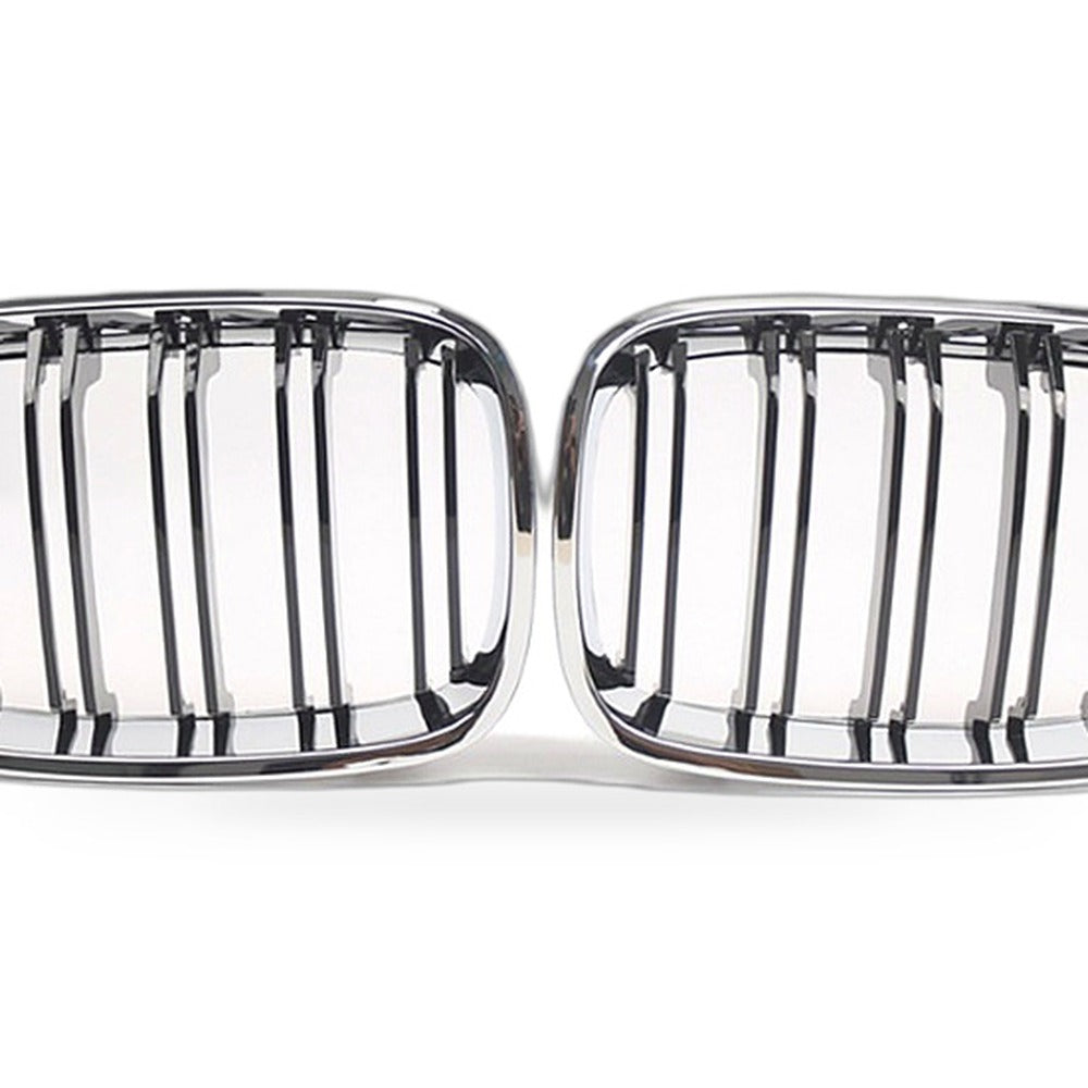BMW 1 Series F20 Chrome Double Line Gloss Black Grille Suitable for 11-14 - XQ1