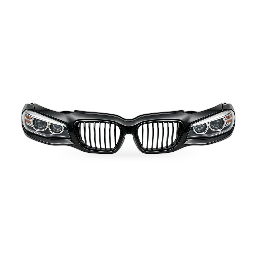 BMW 1 Series F20 Chrome Double Line Gloss Black Grille Suitable for 11-14 - ZT3