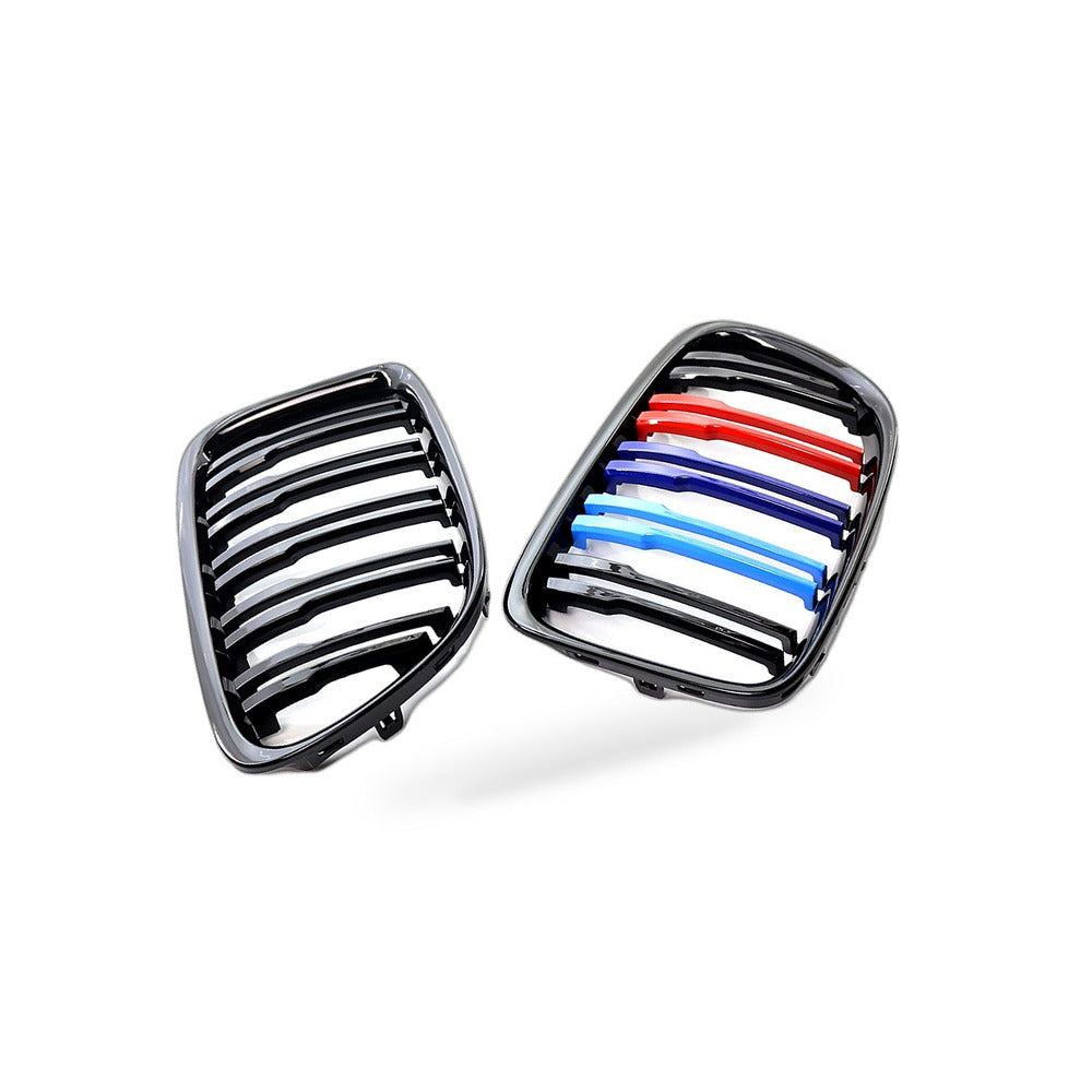 Double Line Glossy Black Tri-Color Grille Suitable for BMW X1 E84 2010-2014 - BD4