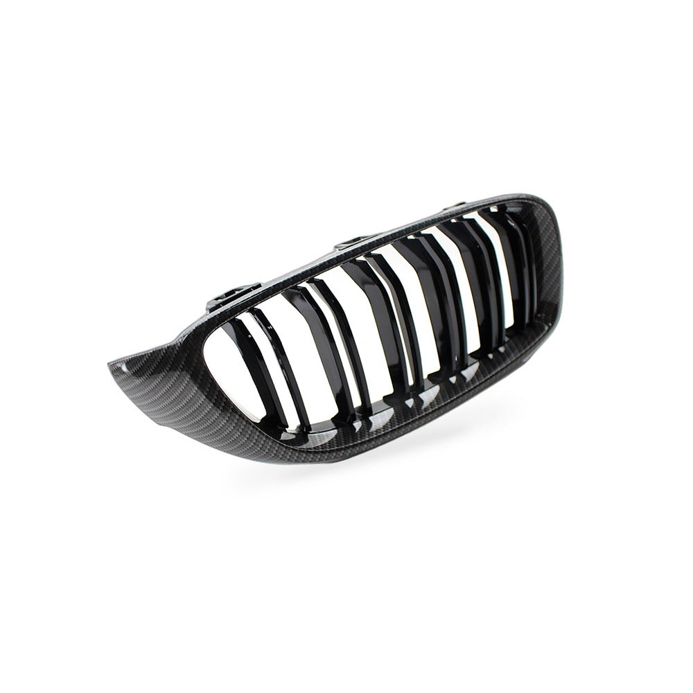 Grille Suitable for BMW 4 Series F32 2014-2016 Carbon Pattern Gloss Black Double - BD4